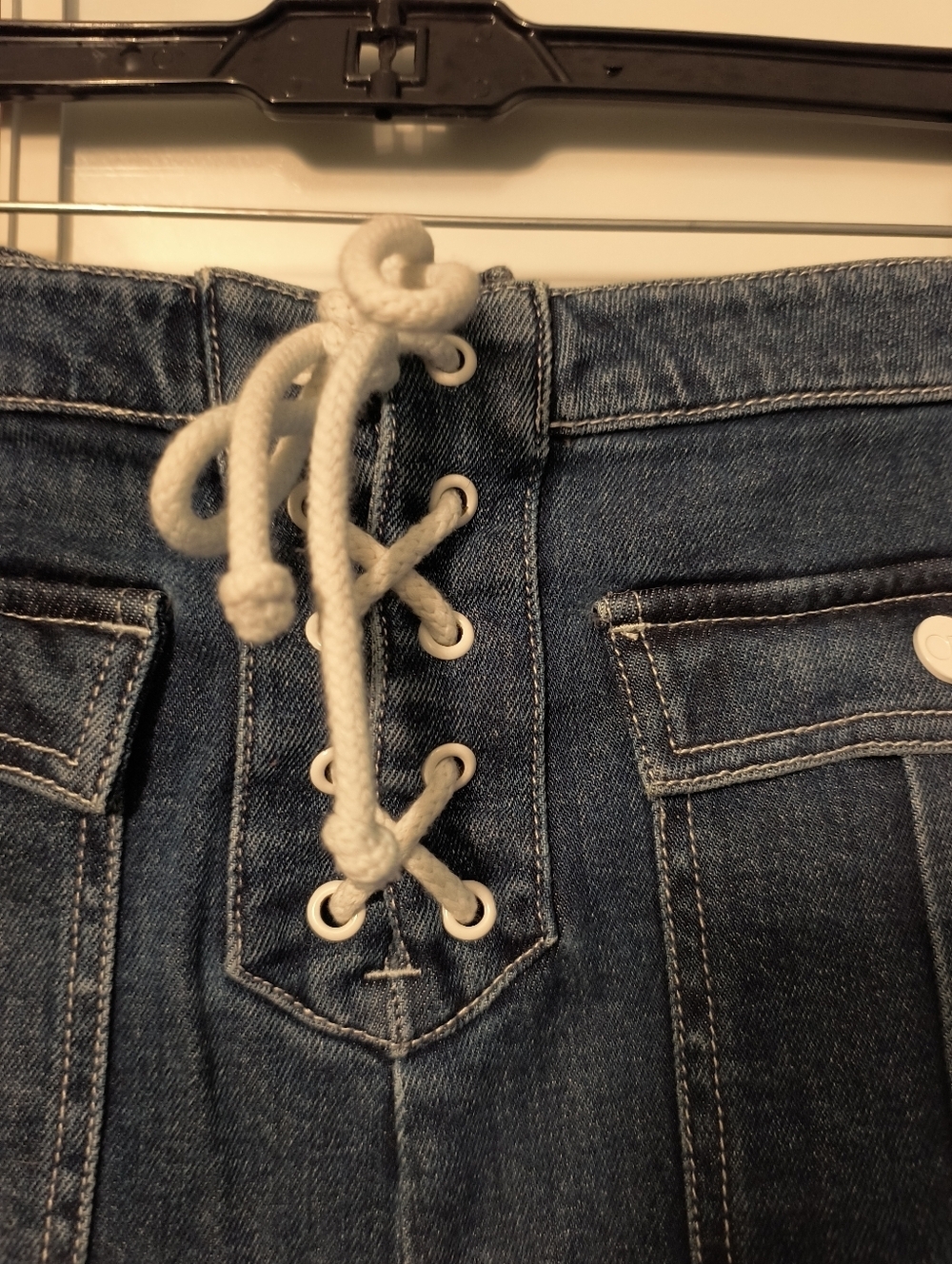 Solid & Striped Women's Lace-Up Blue Denim Shorts Sz 30 - Picture 5 of 8
